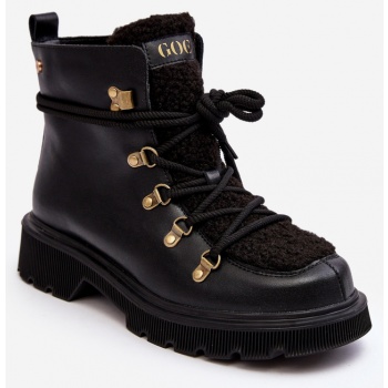 women`s leather shoes trapper goe black σε προσφορά