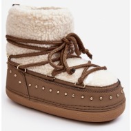  women`s brown insulated snow boots rohes
