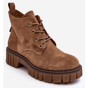 suede insulated lace-up ankle boots σε προσφορά