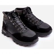 men`s lace-up trekking boots trapper black salomene