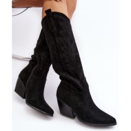 women`s high heeled cowboy boots black sloana