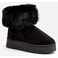  women`s platform snow boots with black mancy fur