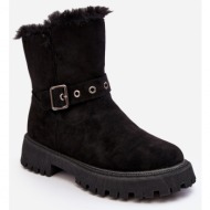  women`s zipper fur ankle boots - black morcos