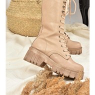  fox shoes nude women`s thick-soleed boots