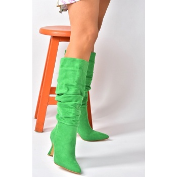 fox shoes green suede heeled smocking σε προσφορά