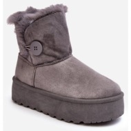  women`s platform snow boots with fur, grey vikas