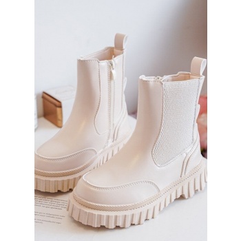 children`s insulated zipper boots beige σε προσφορά