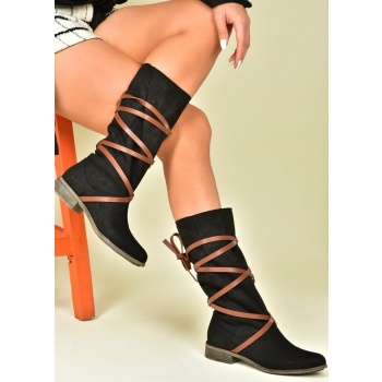 fox shoes black/tan suede women`s boots σε προσφορά