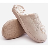  beige women`s shiny slippers geraja