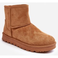  women`s suede insulated snow boots camel nanga