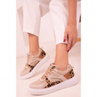  soho beige-leopard women`s sneakers 18482