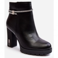  women`s ankle boots with embellishments, black carrolla