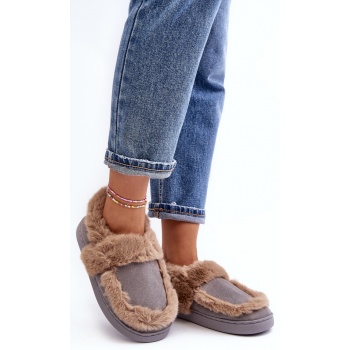 women`s slippers with fur gray sailey σε προσφορά