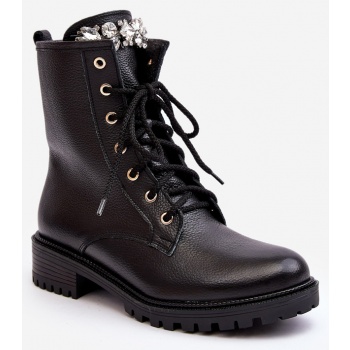 women`s leather work ankle boots with σε προσφορά