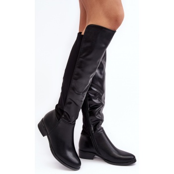 women`s leather boots s.barski black σε προσφορά