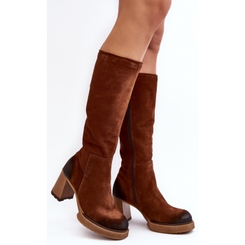 women`s high-heeled suede boots lemar σε προσφορά