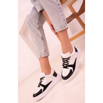 soho women`s black and white sneakers