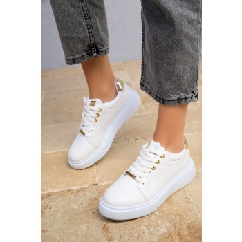 soho white-gold women`s sneakers 18532