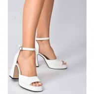  fox shoes women`s white thick platform heeled shoes