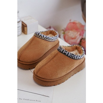 children`s insulated slippers camel σε προσφορά