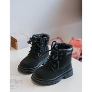  black bansi junior trapper shoes with zipper