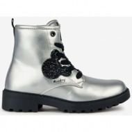  girls` ankle boots in silver color geox casey - girls