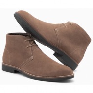  ombre men`s leather tied ankle boots - sand