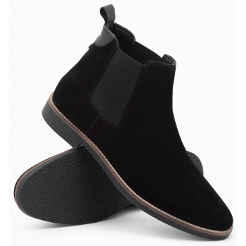 ombre men`s leather boots - black σε προσφορά