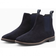  ombre men`s leather boots - navy blue