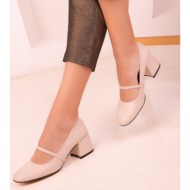  soho beige women`s classic heeled shoes 18395