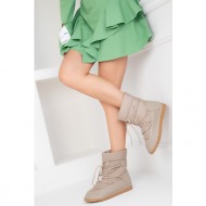  soho women`s beige boots & bootie 18606