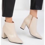 soho women`s beige matte patent leather boots & bootie 18609