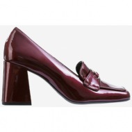  burgundy women`s leather patent leather pumps with heels högl julie - women