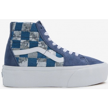 women`s blue ankle sneakers with suede σε προσφορά
