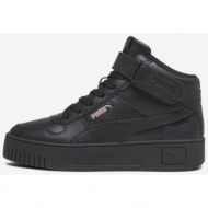  black women`s leather ankle sneakers puma carina street mid - women`s