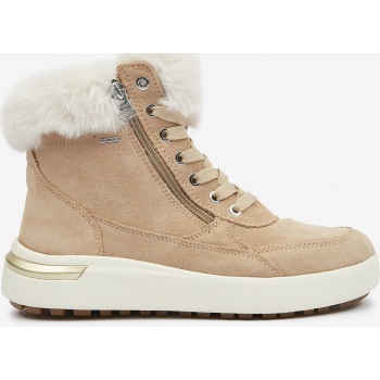 beige women`s suede ankle winter boots σε προσφορά