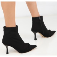  soho black matte satin women`s boots & booties 18566