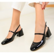  soho black patent leather-black women`s classic heeled shoes 18037