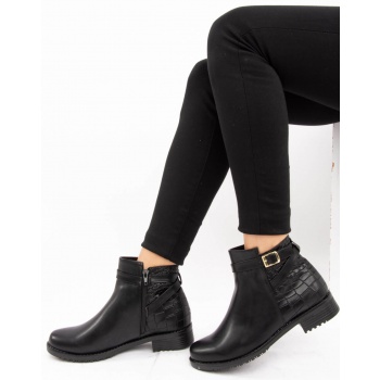 fox shoes black crocodile women`s boots σε προσφορά