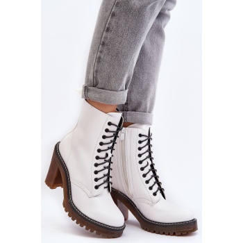 women`s lace-up ankle boots, white arove σε προσφορά