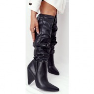  women`s leather boots lu boo black