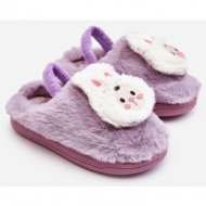  children`s slippers furry bunny, purple dicera