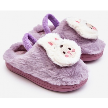children`s slippers furry bunny, purple σε προσφορά