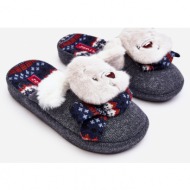  children`s slippers with thick soles with grey dasca bear