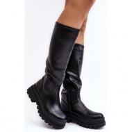  women`s over-the-knee boots with thick soles, black beatrizia