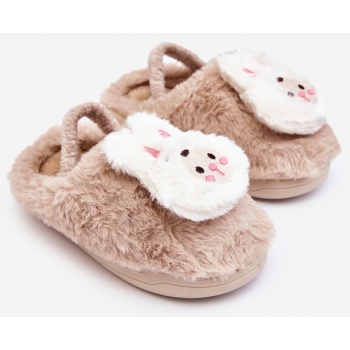 children`s furry slippers bunny beige σε προσφορά