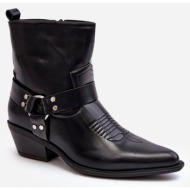  women`s insulated cowboy boots black venosa