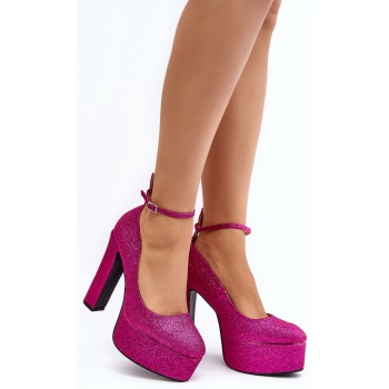 fuchsia mommoi glittering high heeled σε προσφορά