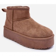  leather snow boots on a platform dark brown corcoran
