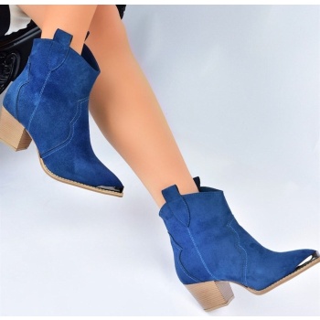 fox shoes navy blue suede women`s boots σε προσφορά